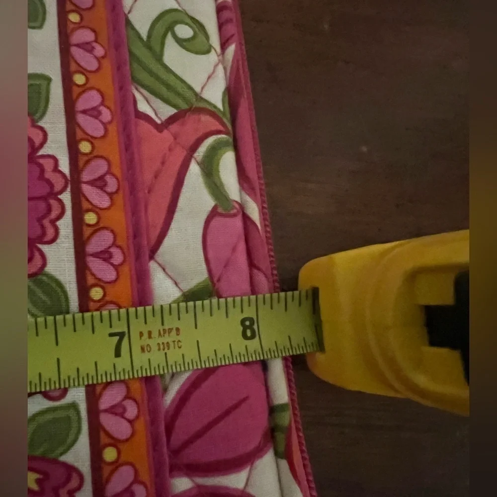 Vera Bradley Pink and Green Floral Quilted Pouch